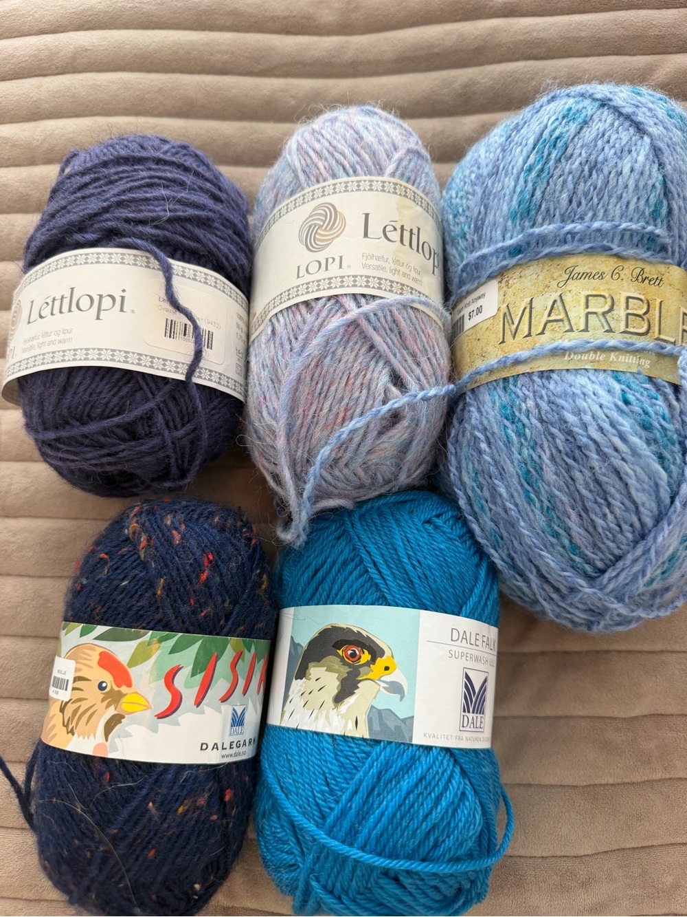 Léttlopi & Marble Blue Yarn Bundle - Assorted Blue Shades nice lot of wool